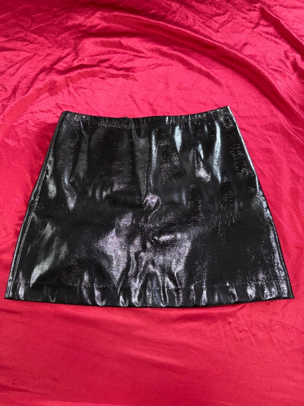 Express Black Patent Mini Skirt